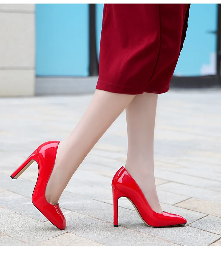 New Women's High Heel Pumps Red Dress Bridal Wedding Board Pants Classic Square Toe Fashion OL Work Classic Square toe pumps