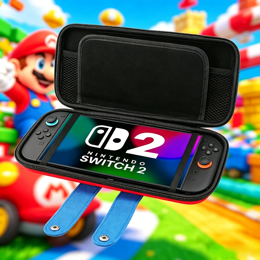 Estuche Rígido con Diseño de Mario para Switch 2, Estuche de Transporte con 12 Ranuras para Tarjetas de Juego, Bolsa de Viaje para Nintendo Switch 2 2025