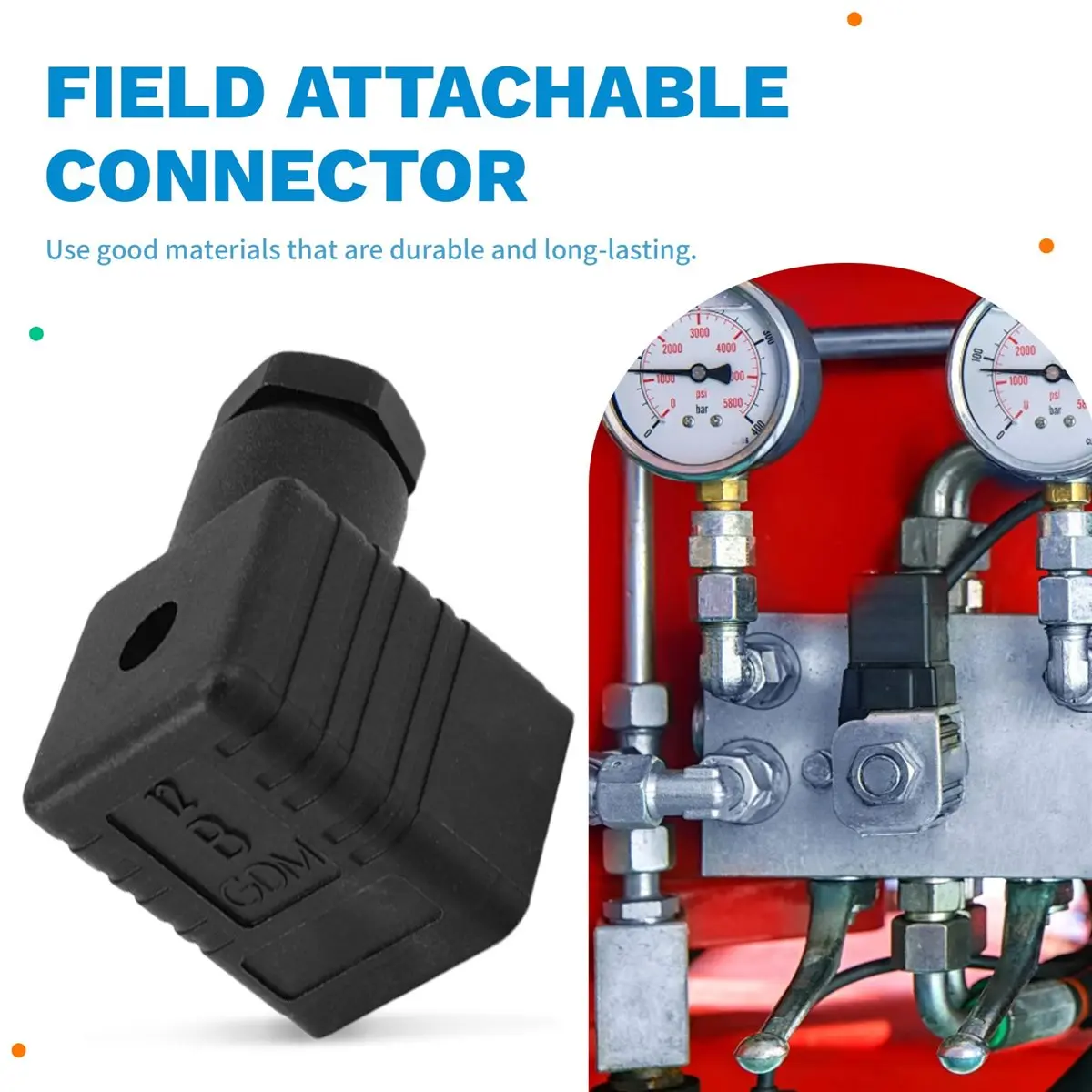 plplp DIN 43650 Form A Solenoid Valve Connector DIN Valve Field Attachable Connector for Hydraulic Pneumatic for Hirschmann