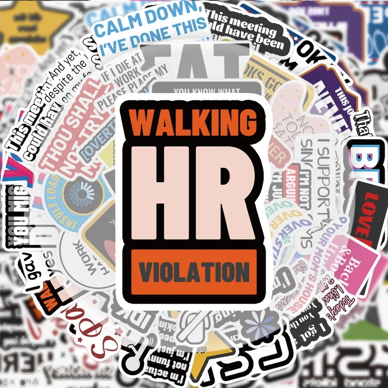 50 lustige Aufkleber, lebendige Aufkleber, geeignet für Wasserflaschen, Laptops, Handyhüllen, Gepäck, Skateboards, Gitarren, Geschenkboxen, Partydekorationen