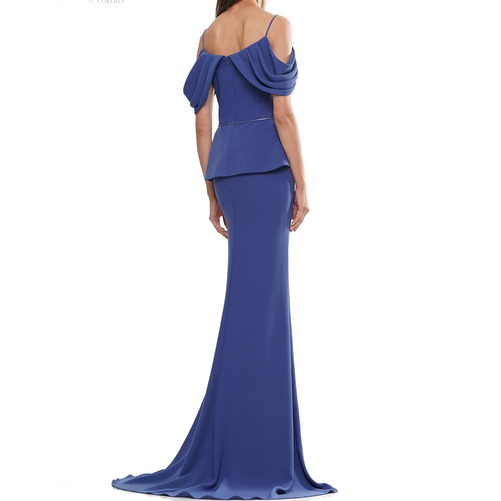 Vestidos de Noche de sirena para mujer, vestido de fiesta sin mangas con tirantes finos hasta el suelo, vestidos personalizados plisados con lentejuelas a la moda