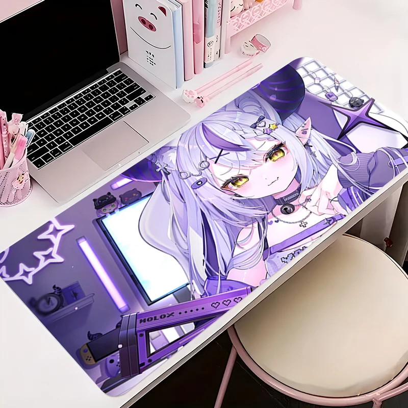 Rubber Mouse Pad Kawaii Non-Slip Desk Mat Cute Large Mousepad Hololive La Darknesss Gamer HD Printing Mousepad Game Keyboard Pad