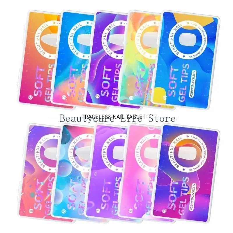 

652c 420pc Matte Tips System System Pull Cover Fake Nails Soft x Скульпенный миндальный накрытие