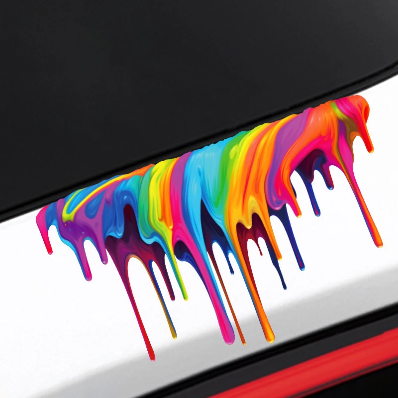 Auto Rainbow Paint Graffiti Car Accessories Stickers Vinyl For Truck Motor Decals Side Body Fuel Tank Vans Window Decal