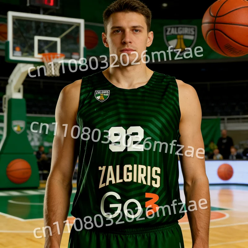 

2026 Zalgiris Kaunas Basketball European Competition Jersey - Special Fan Basketball Jersey Adult Men's Sportswear Surfing Vest