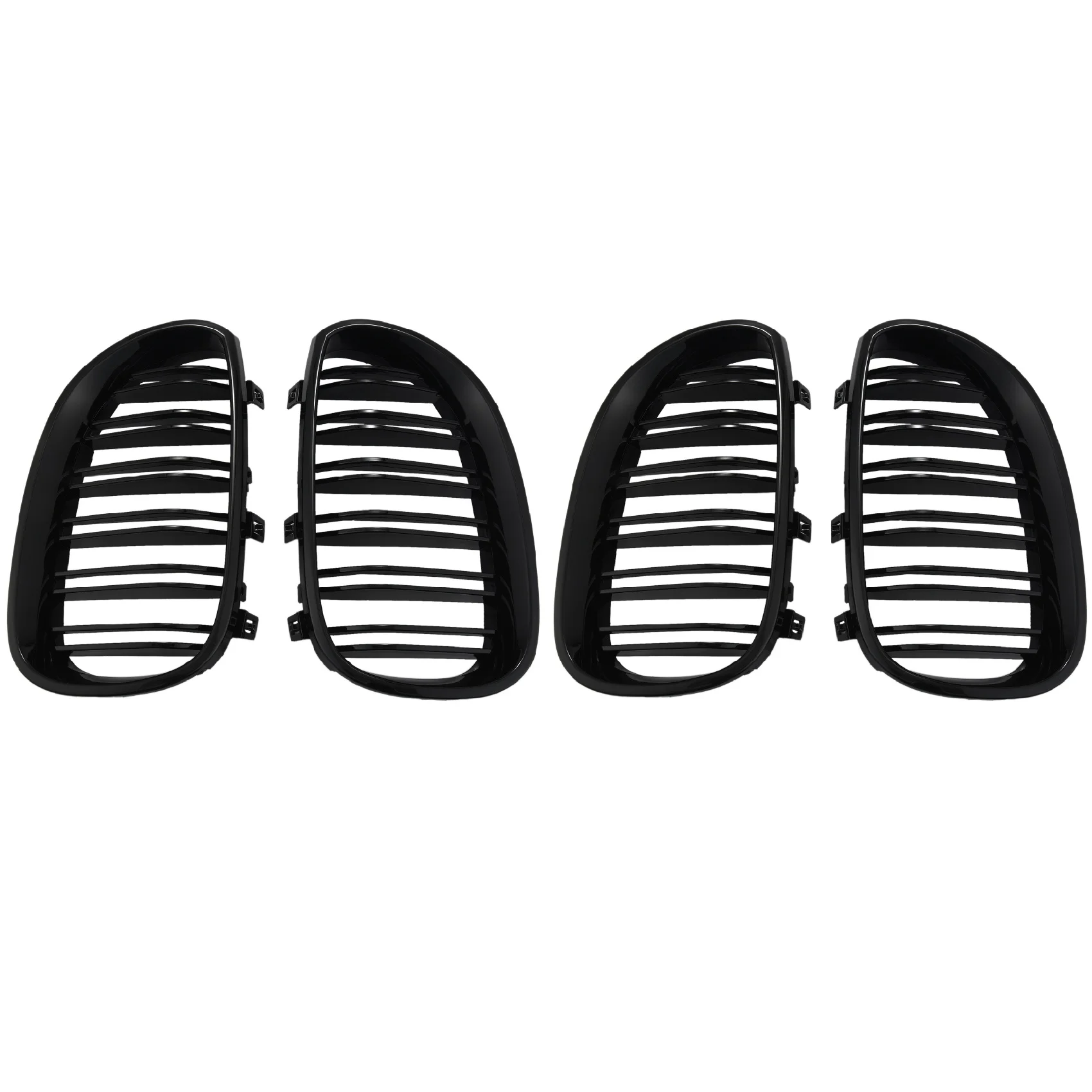 2X Gloss Black Car Front Kidney Grille Grill for BMW 5 Series E60 E61 M5 520I 535I 550I 2003-2010 Sedan