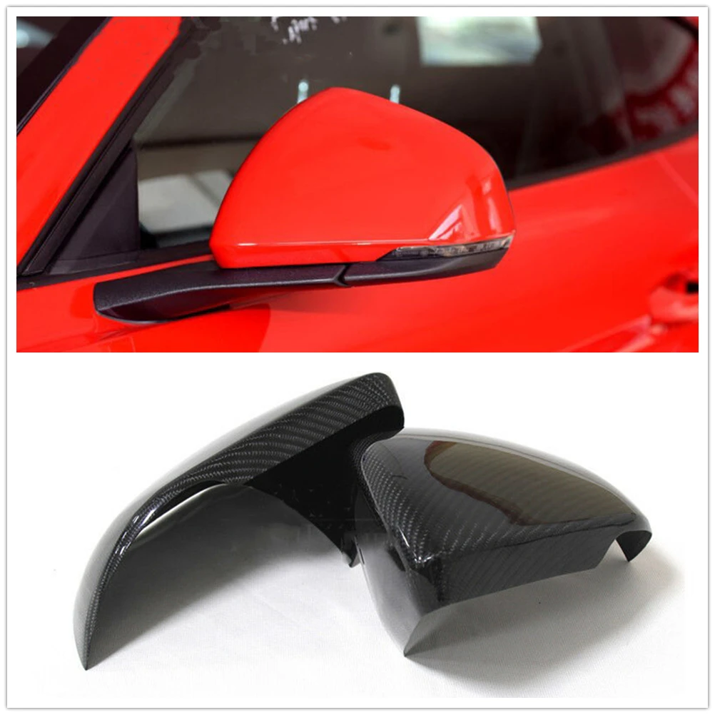 

Carbon Fiber Mirror Cover For Ford Mustang 2015 2016 2017 2018 2019-2022 Add On Exterior Door Side Rear View Caps Rearview Shell