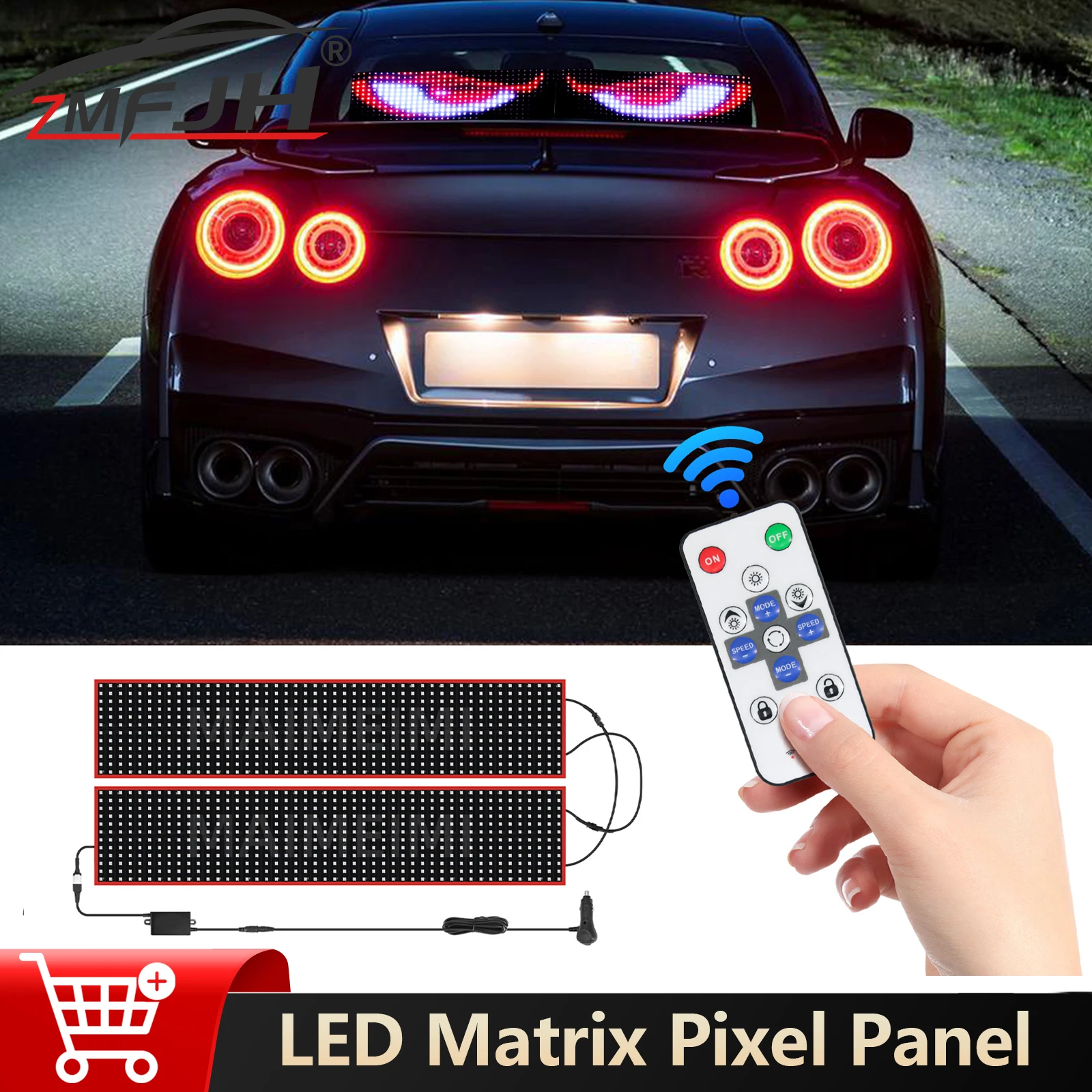 

Car Truck LED Pixel Panel Light App Control Scrolling LED Display For Car Vehicle Windshield Advertising Text Pattern Lighting