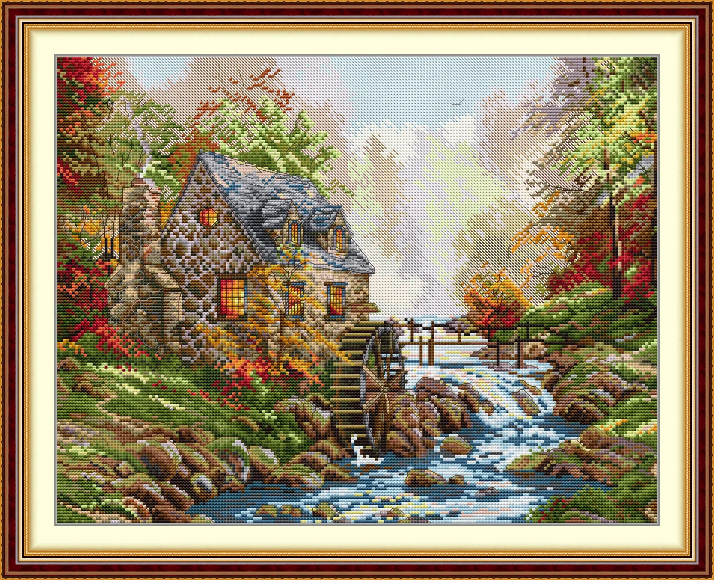 Maydear Full Cross Stitch Kit, 11CT/14CT/16CT/9CT Aida Fabric,DMC Threads  Sewing Pattern Embroidery Set-Riverside Mill - AliExpress, image size:2300x1869