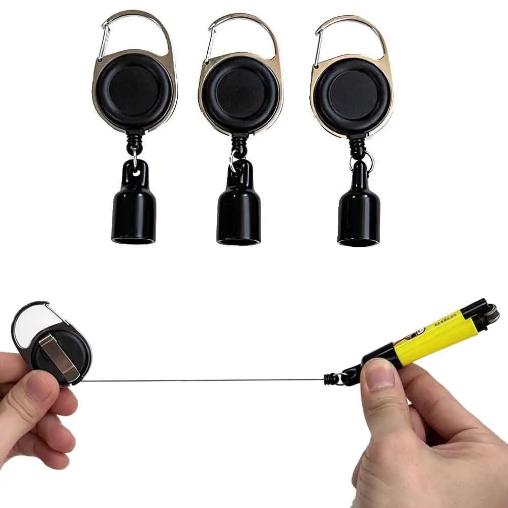 10Pcs Lighter Holder With Retractable Keychain Lighter Protective Cover Sleeve Clip Furniture Tool