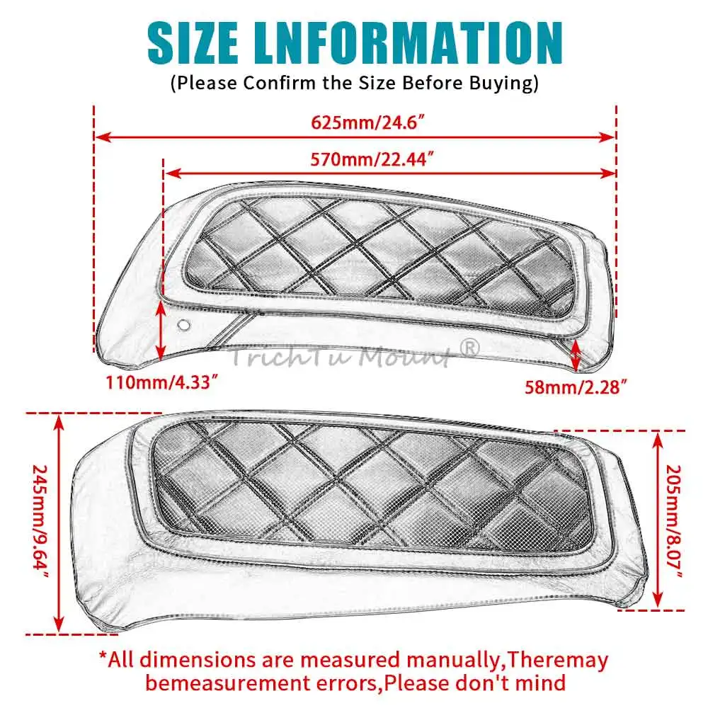 Touring Motorcycle Hard Saddlebag Lid Covers Waterproof Black Leather Accessories For Harley Electra Glide Road King FLHR/I 2014