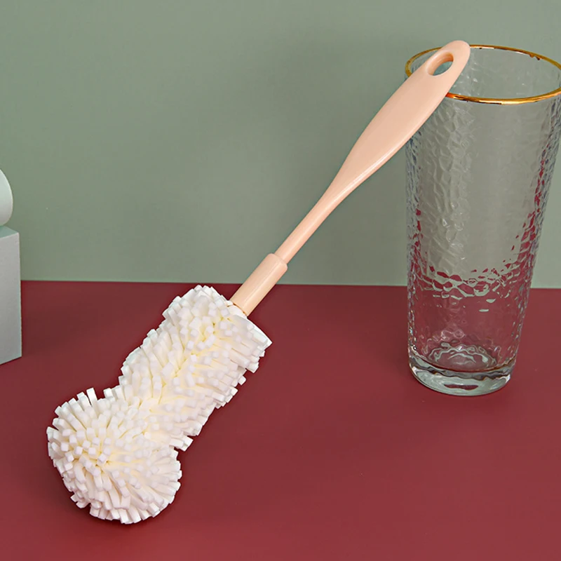 Long Handle Cup Brush Household Cup Wash Brush To Remove Tea Stains Clean Non-Dead Sponge Brush Baby Bottle Brush