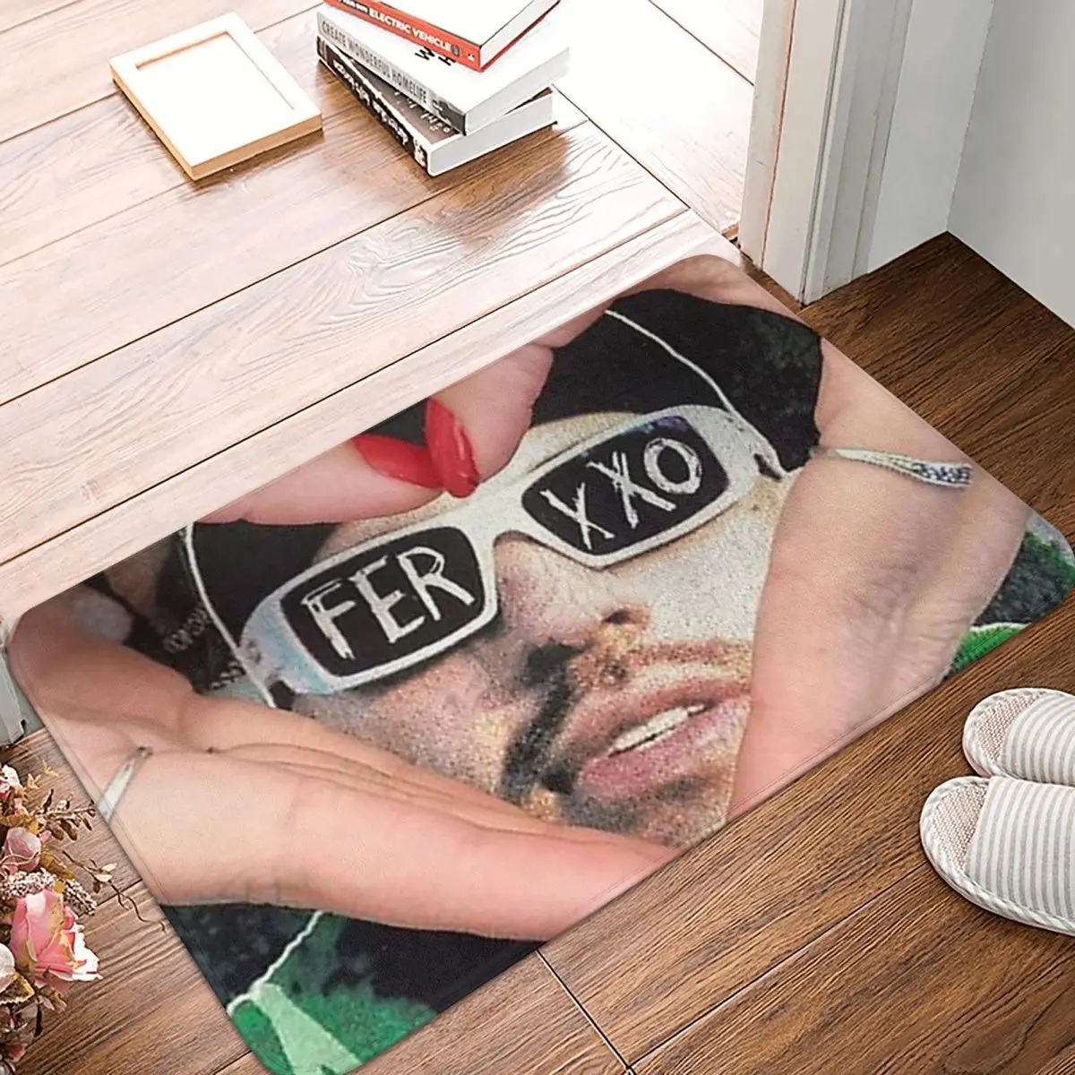 Ferxxo Glasses Logo Doormat Rug Carpet Mat Footpad Polyester Non-slip Water Oil Proof Front Room Corridor Kitchen Balcony Toilet