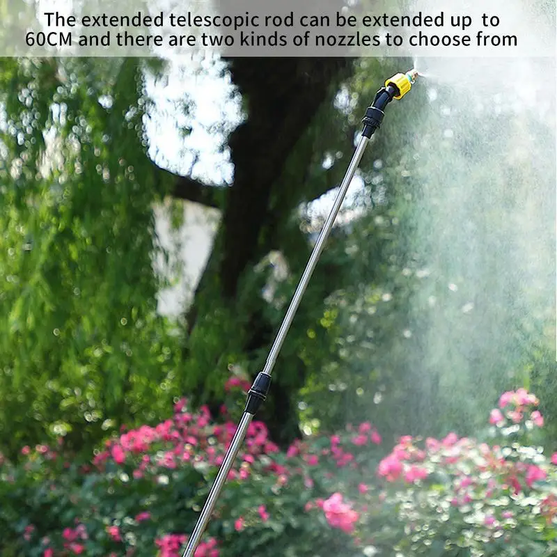 Shoulder Sprayer 5L Water Sprayer for Plants Sprayer with 2 Spray Nozzles Telescopic Wand and Adjustable Shoulder Strap for