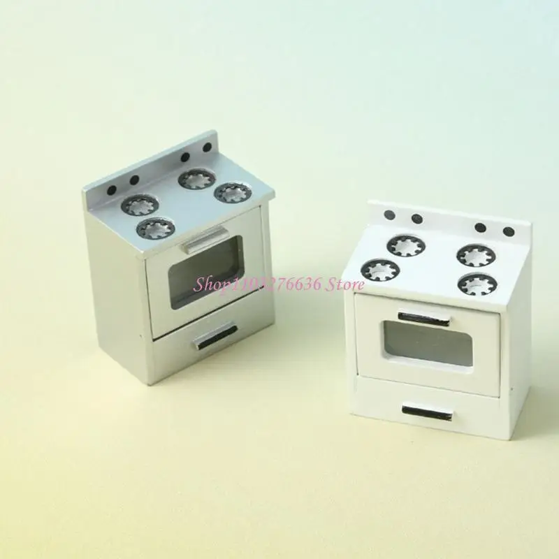 R6FD Keukenkast Kachel Miniatuurkast Model Doll Houses Keukenaccessoire Realistische speelset 1:12