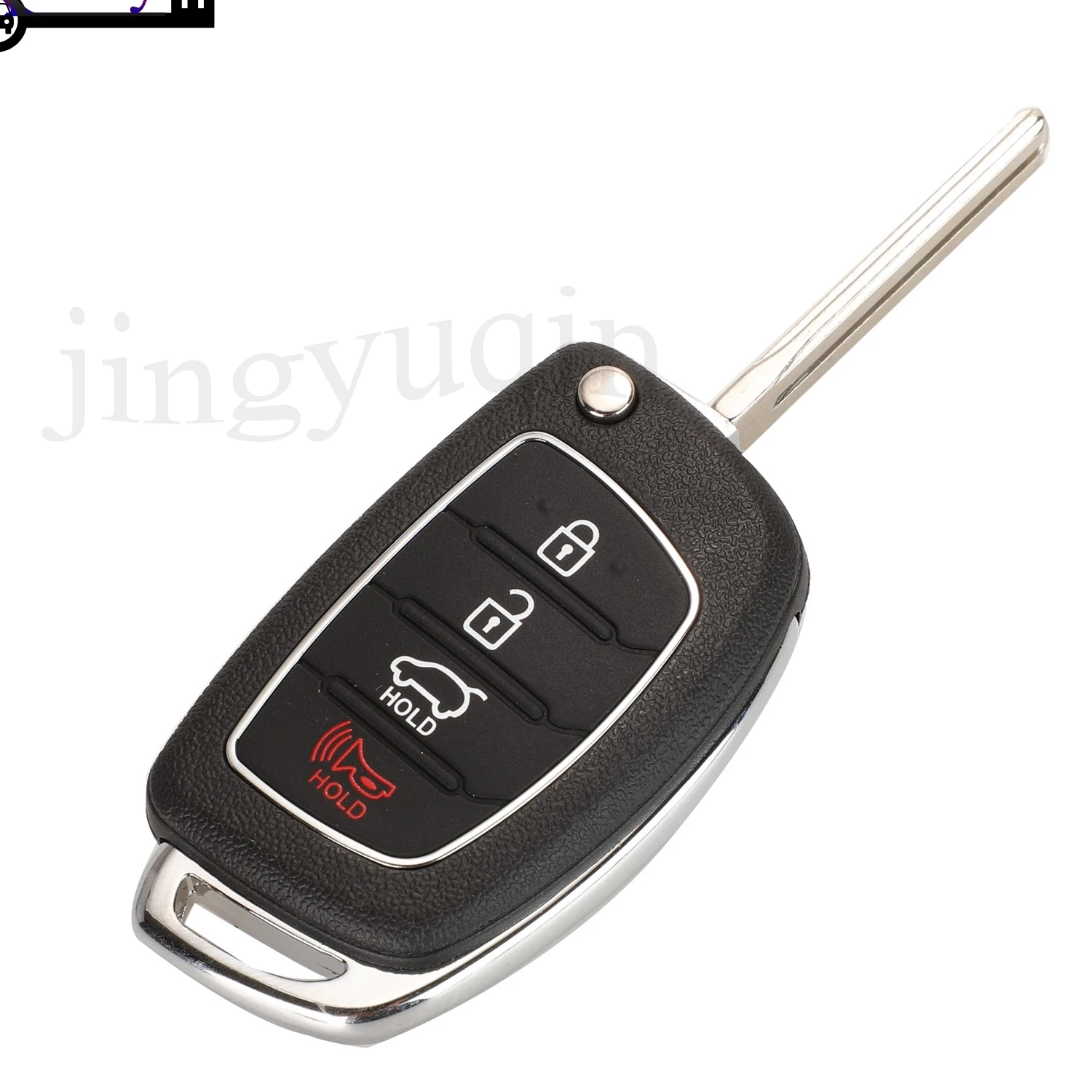 jingyuqin Folding Remote Car Key For Hyundai Accent Ix35 I30 Solaris Tucson I20 Santa Fe 315/433MHZ ID46 Chip 4Buttons Keyless