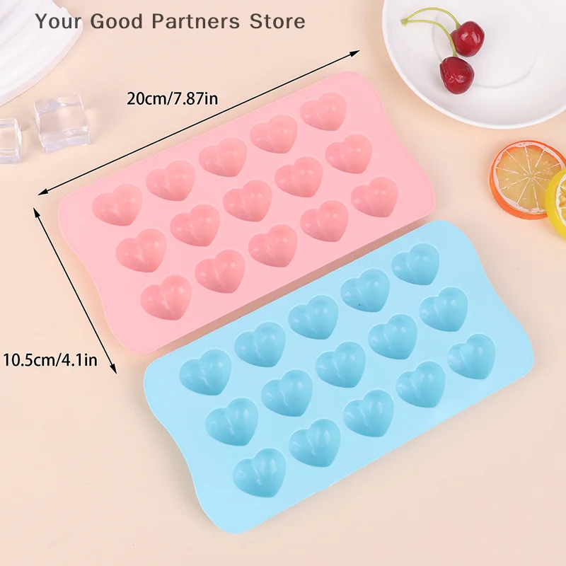 1 Buah Cetakan Silikon Berbentuk Hati Tiga Dimensi 15 Lubang DIY Cetakan Mousse Kotak Es Coklat Cetakan Kue Permen Lembut
