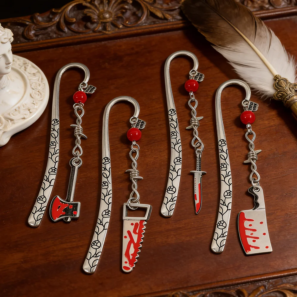 

Horror Bloody Knife Bookmarks Spooky Book Lover Book Charm Halloween Gift for Thriller & Mystery Book Lovers