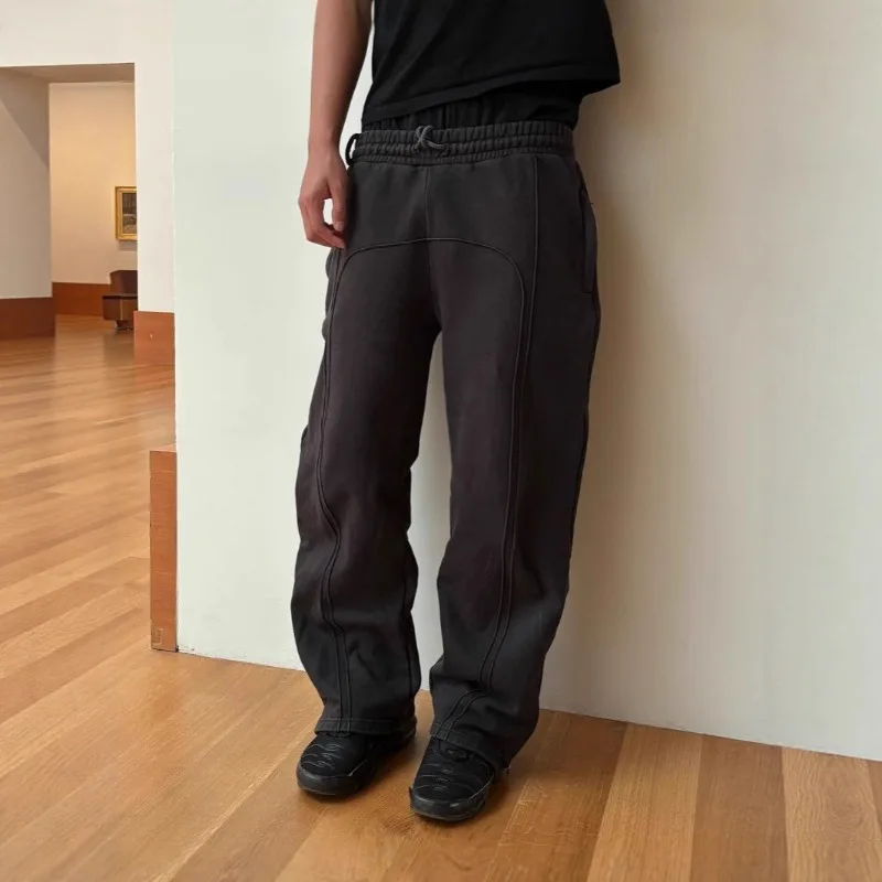 Best-selling Fashion Comfort Retro Men Wear Elastic Rope Sports Sweatpants Casual Long Pants High Street Hip-hop Rap Street Wear