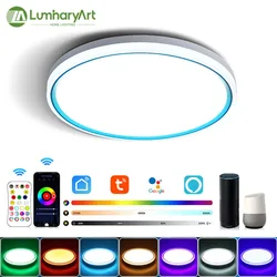 LED Intelligent Ceiling Light Tuya APP with Bluetooth WiFi RGB+CW Alexa Google Voice Control Living Room and Bedroom Lighting