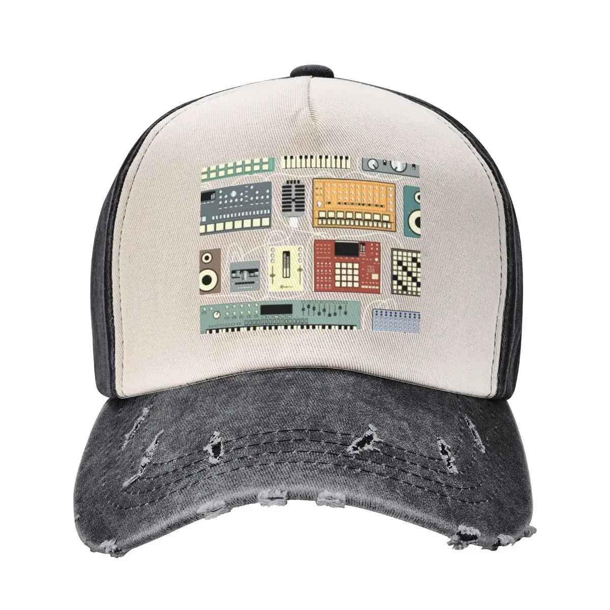 

Electronic musician Synthesizer and Drum Machine Dj Baseball Cap designer cap Big Size Hat Hood luxury caps Men Caps Women's