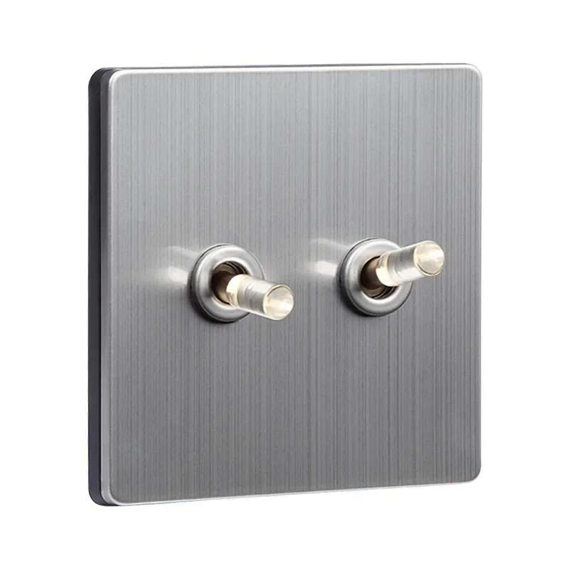 

electrical Metal brushed panel Brass Crystal Toggle Switch Wall Light Hotel Socket wall switches and sockets