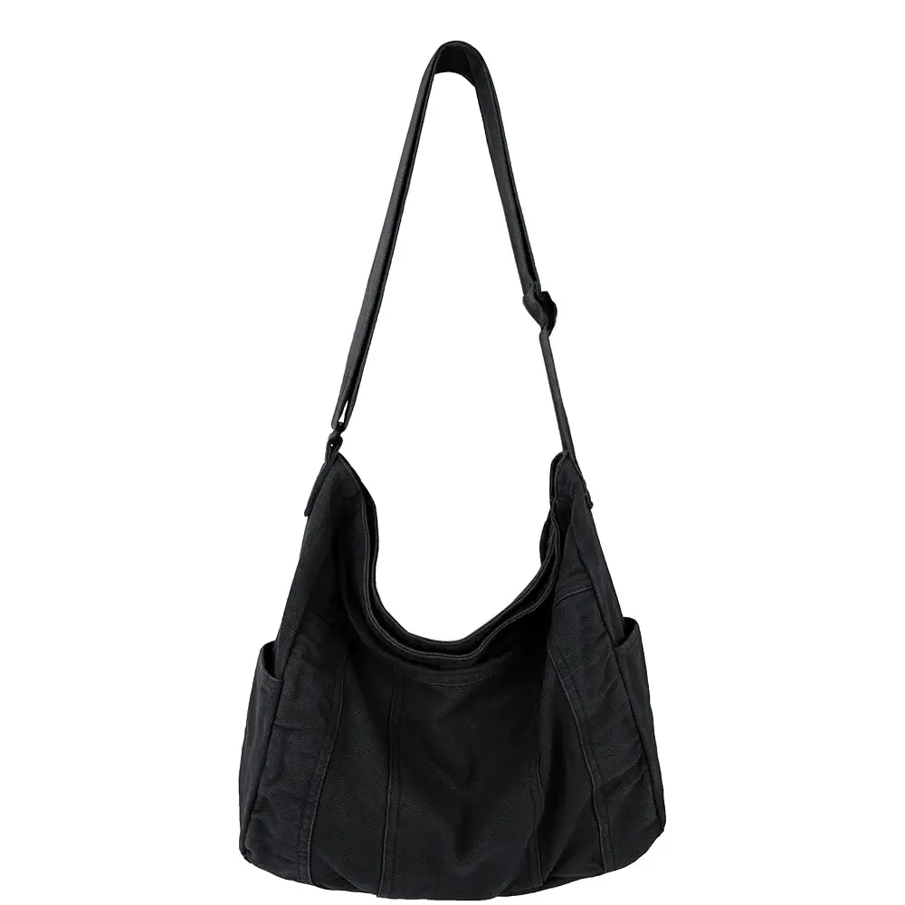 Canvas Messenger Tote Bag Large Hobo Crossbody Handbag Casual Shoulder Bag for Women and Men