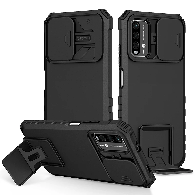 For Redmi Note 12 Pro Phone Case With Kickstand for Note 11 10 9 8 X3 X5 M4 Pro 4G 5G Slide Camera Protection Covers for Xiaomi