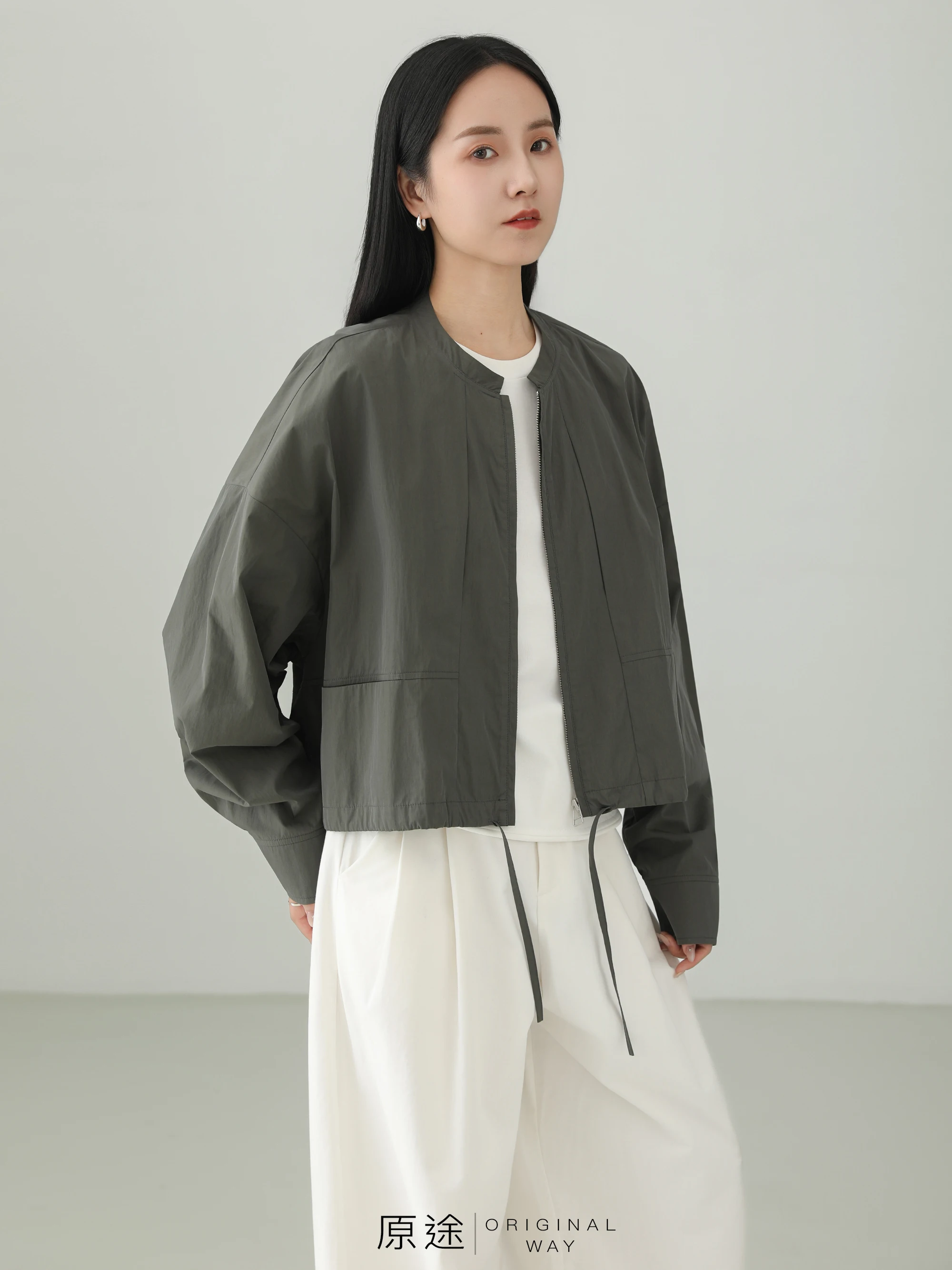 

Original Design tic Pleated ort Jaet Women's Small Size Commute Casual Top Spring 2026 Nylon Cotton Blend