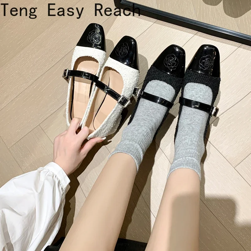 Low Heels Mary Janes Shoes for Women Dress Pump 2024 Sheep Genuine Leather Women's Heeled Party Office Wedding Lolita Shoes Lady