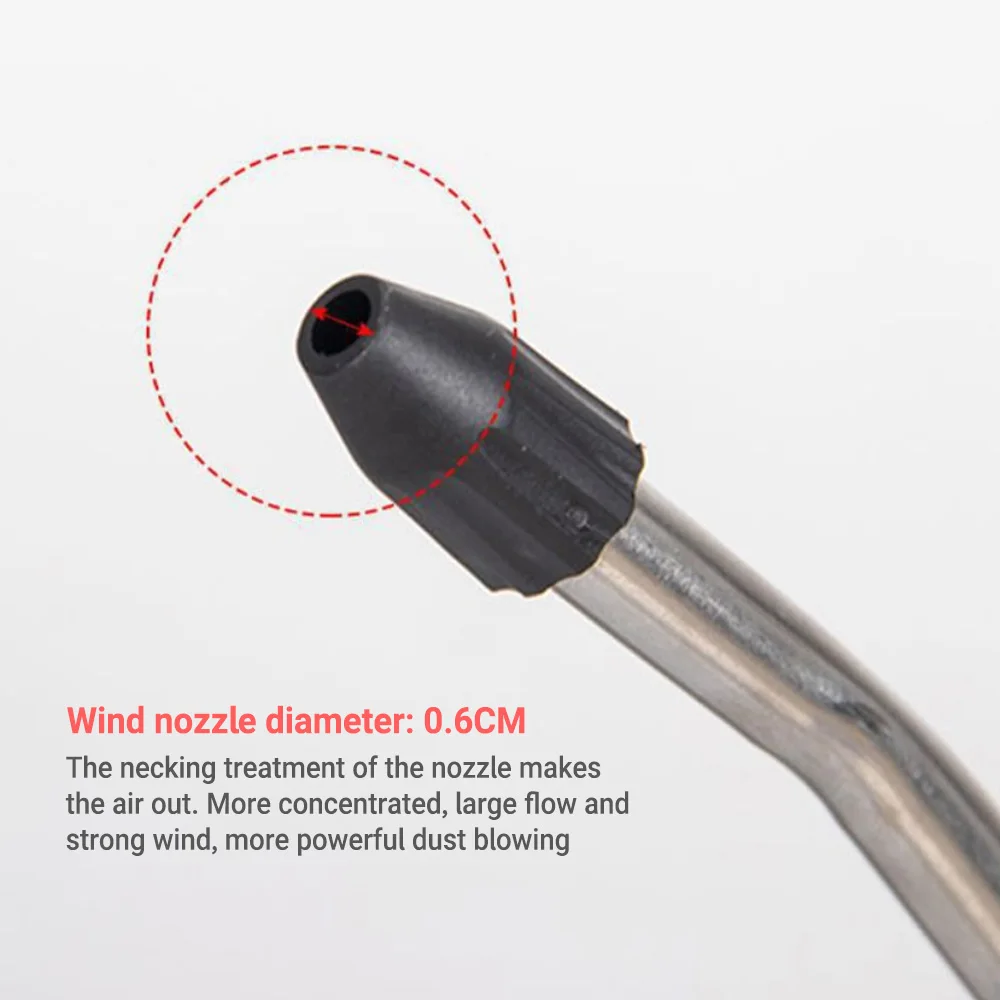 مسدس نفخ هواء عالي التدفق مع فوهة بزاوية وتصميم مدمج لصيانة ورشة عمل تنظيف الضاغط 3 ألوان متاحة