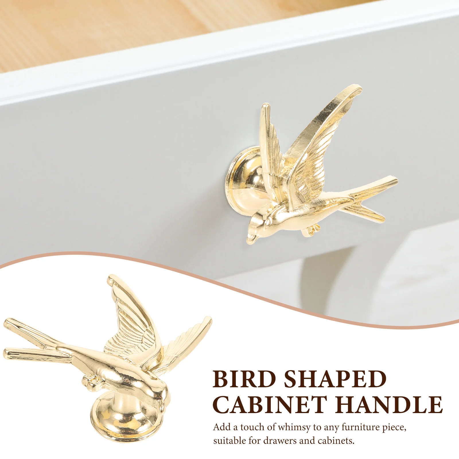 

2 Pcs Bird Shaped Cabinet Knobs Metal Drawer Pulls Decorative Handles Furniture Hardware Vintage Style Bathroom Dresser Knobs