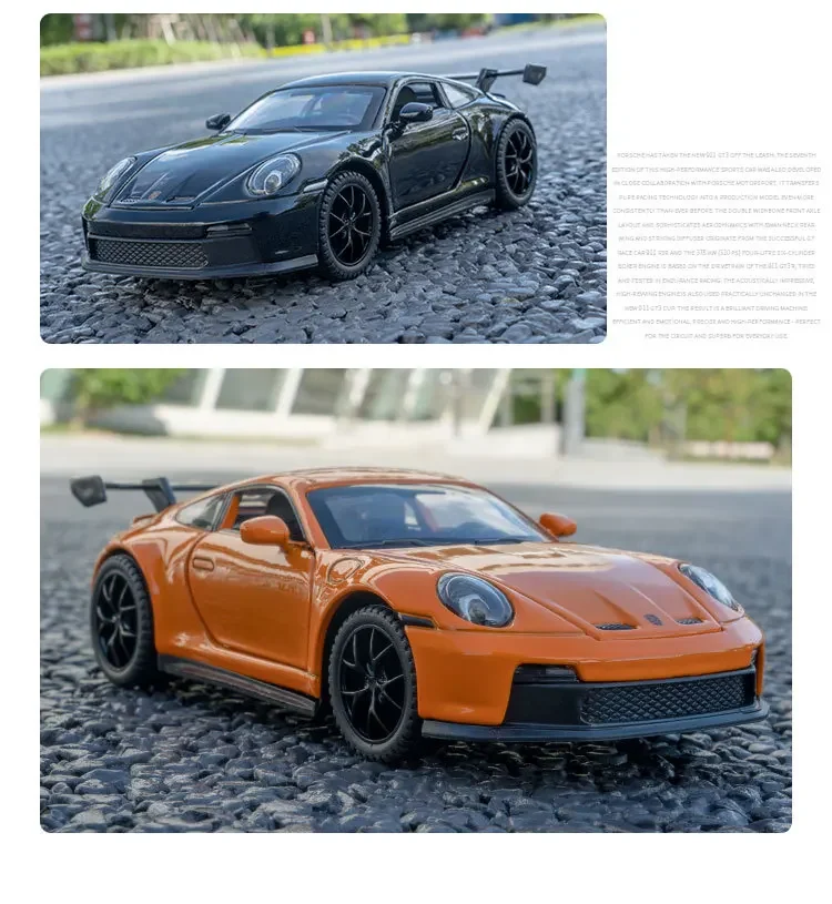 1:32 Porsche 911 GT3 alta simulazione pressofuso in lega di metallo modello di auto Sound Light Pull Back Collection regali giocattolo per bambini F582