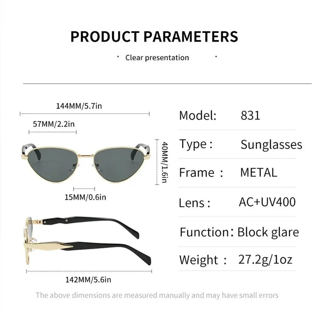 مصمم جديد مثلث نظارات شمسية سبيكة فاخرة عين القط النظارات الشمسية السفر UV400 حار الفتيات ظلال نظارات الصيف