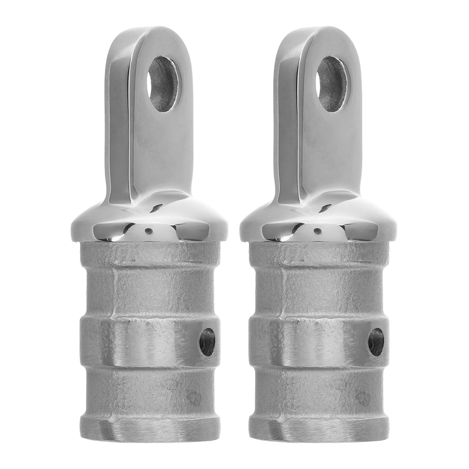2Pcs Stainless Steel Marine Boat Bimini Top Eye End Caps Heavy Duty External Eye End Fittings Secure Seal Bimini Frame Tubing