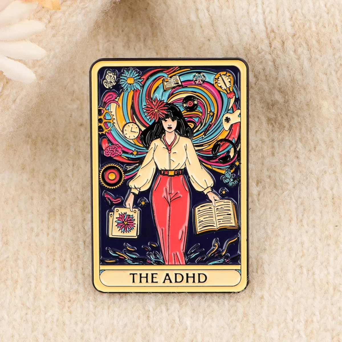 ADHD Mental Health Awareness Enamel Pin Art Paint Brooch Lapel Pins Badge on Backpack Clothing Accessories Fashion Jewelry Gifts image 3