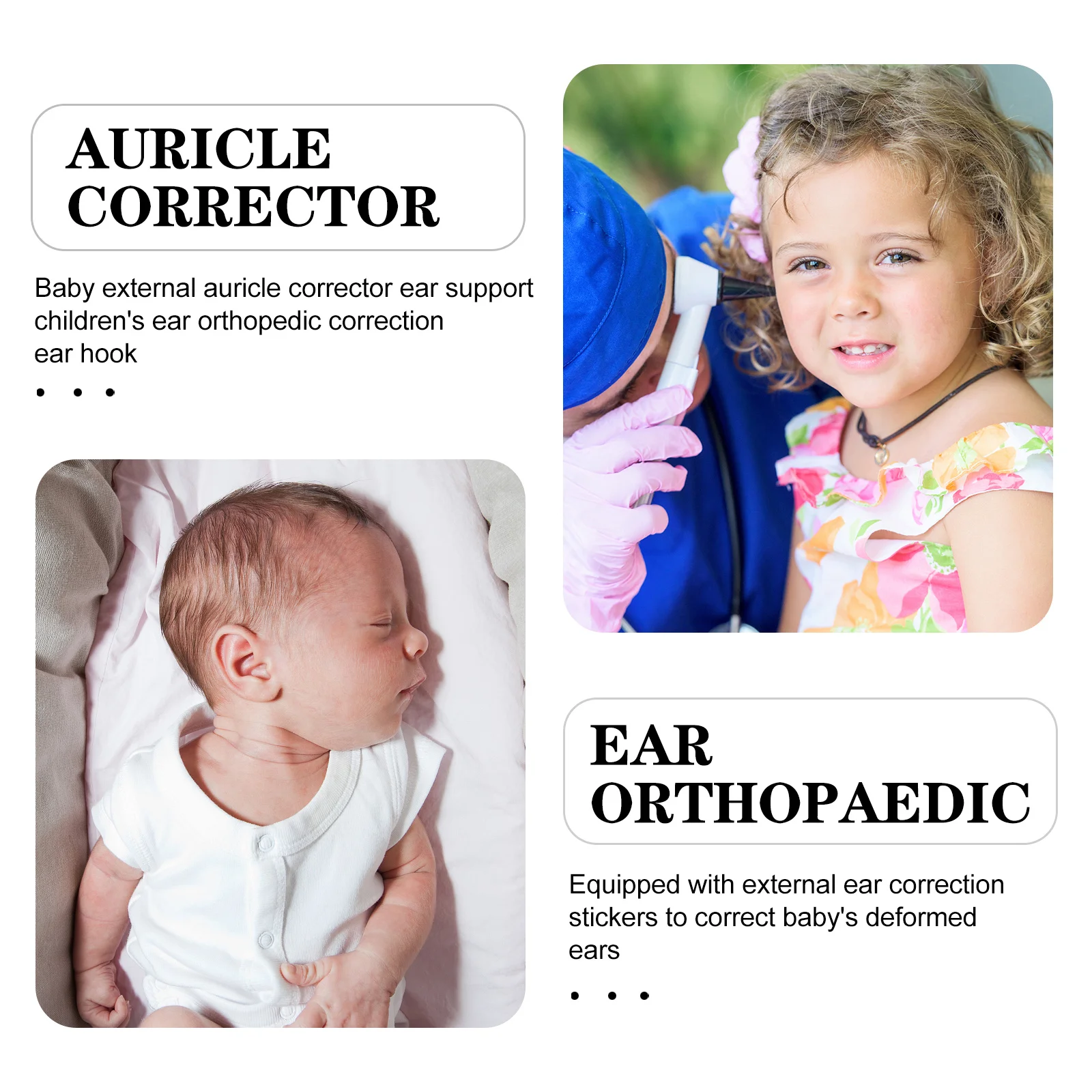 6쌍 신생아 귀 교정기 세트 부드러운 아기 귀 지지대 변형된 귀 외부 교정 장치 필수 아기 케어 아이템