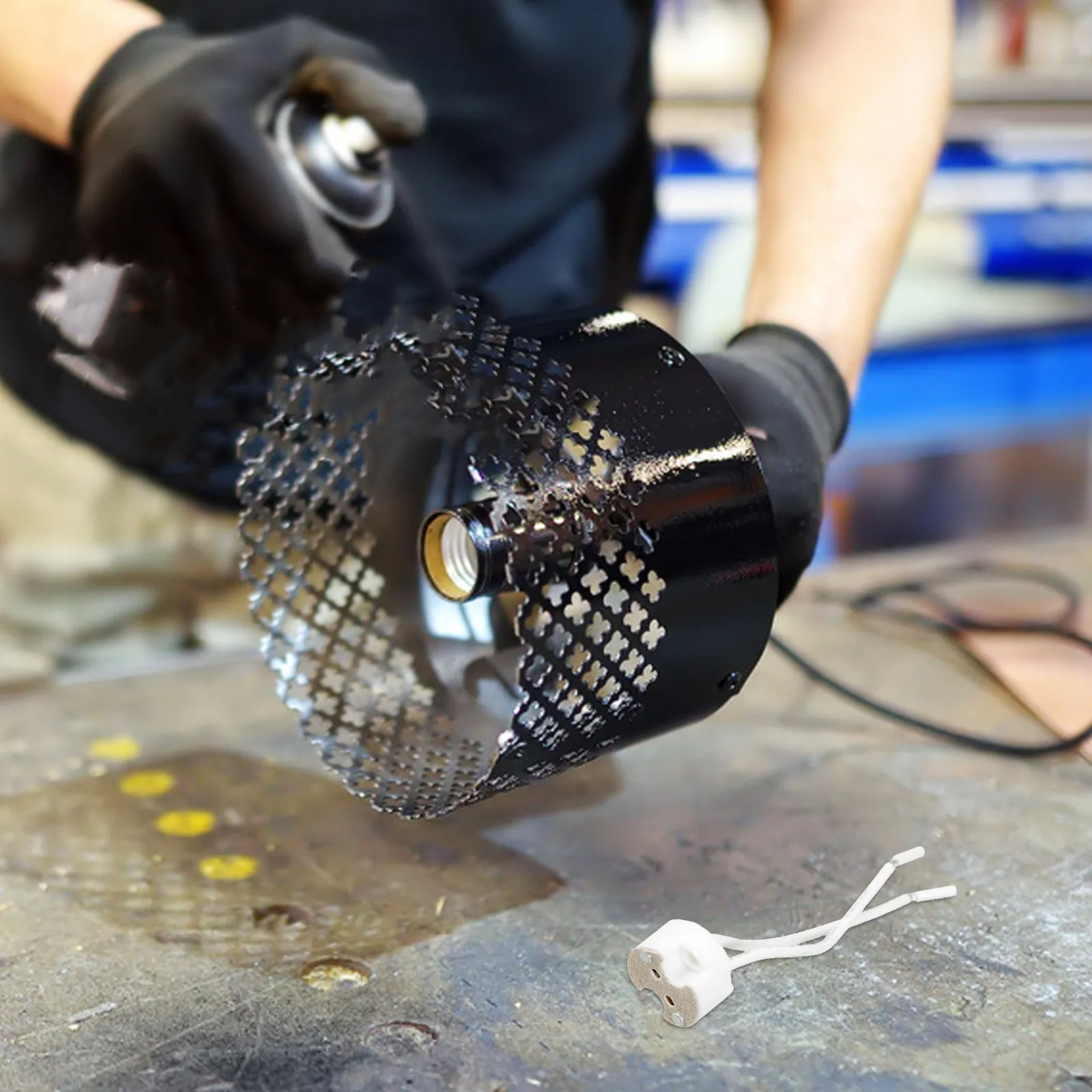 

10 шт. керамических адаптеров для светильников с силиконовым проводом, термостойкий держатель лампы, сменный цоколь для лампочки, для наружного и внутреннего освещения