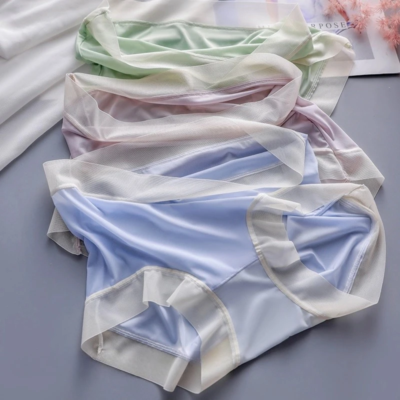 Frühlings- und Sommer-Seidenhöschen für Damen, schnell trocknend, alternative Unterseite, einfarbige Unterteile, sommerliche coole Dessous, ultrale Unterwäsche