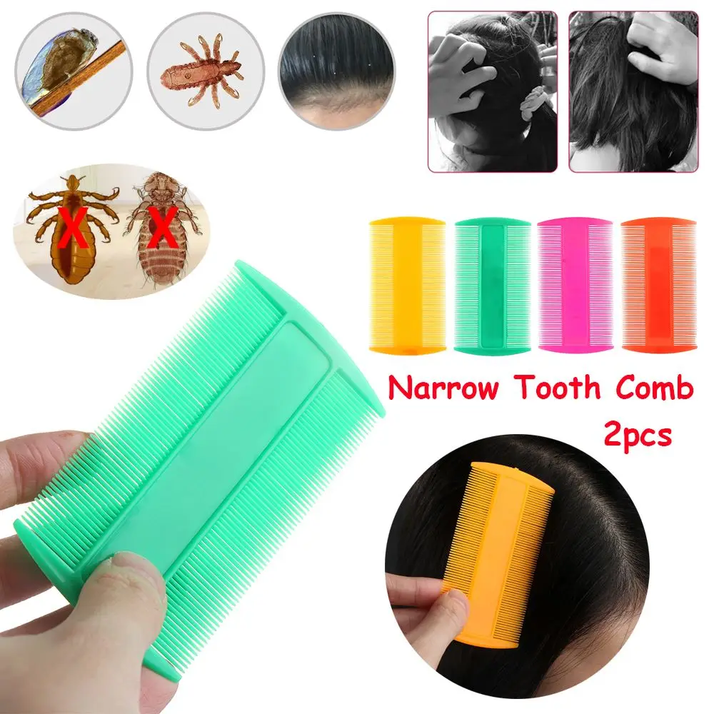 2Pcs Random Color New Portable  Flea Remove Hair Styling Tools Narrow Tooth Comb Lice Comb Beauty Brush