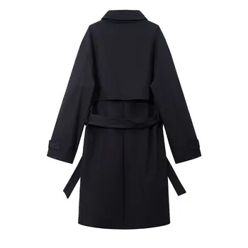 Men's Casual Loose-Fit Long Trench Coat 4 Autumn and Spring New Fashion Trend Pure Color Long Trench Coat Men's Casual Loose Sports Plus Size High Quality Outerwear M-2XL 4