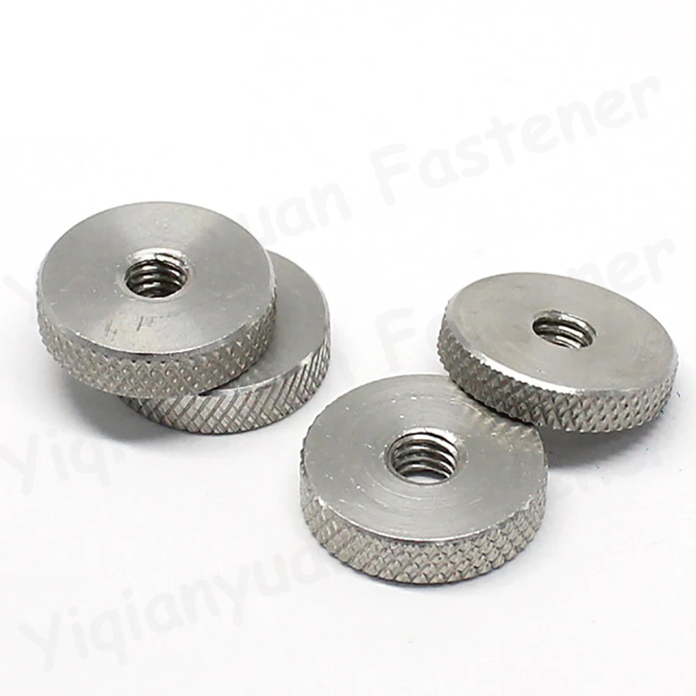 Weiyi M3 M4 M5 M6 M8 SUS304 A2 Stainless Steel Flat Knurled Nut Enlarged Flat Head Mesh Knurling Adjusting Hand Nuts