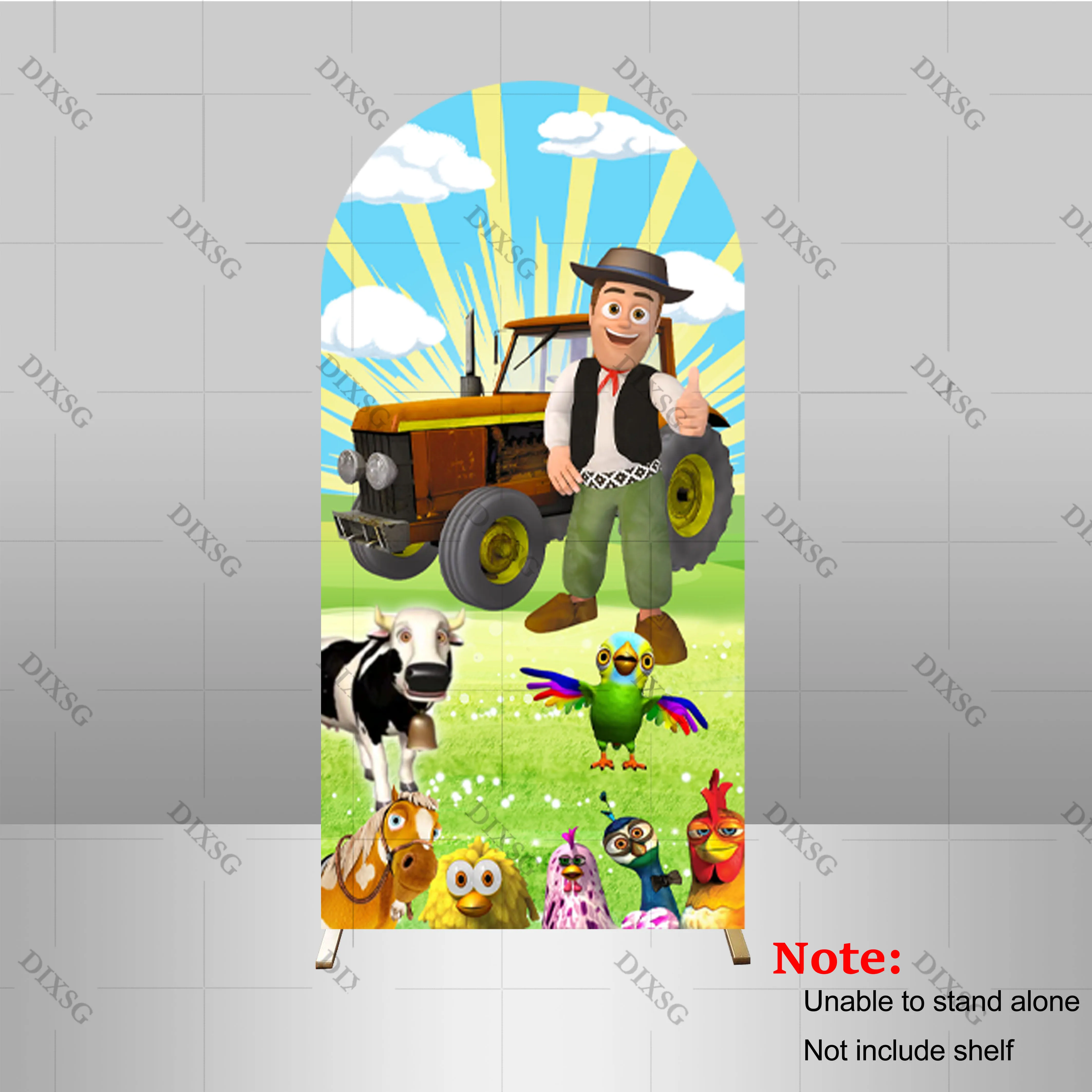 La Granja De Zenon Elastic Arch Backdrop Cover Animals Baby Shower Photography Background Doubleside Fabric Studio Photo Props