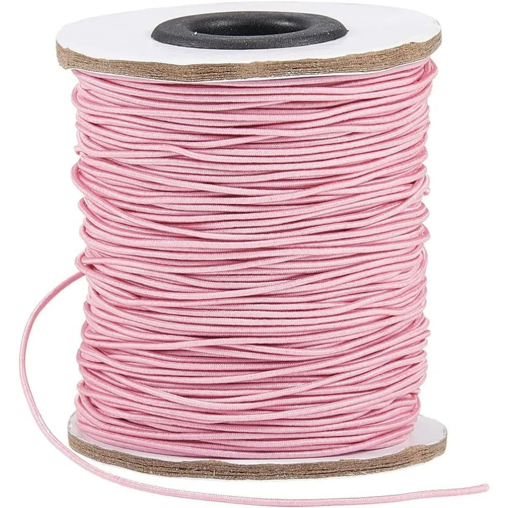 

100 ярдов/91 м 1,2 мм розовый ювелирный шнур для бисера, эластичный браслет, нейлоновый бисер, нитки, плетение, спандекс, эластичный