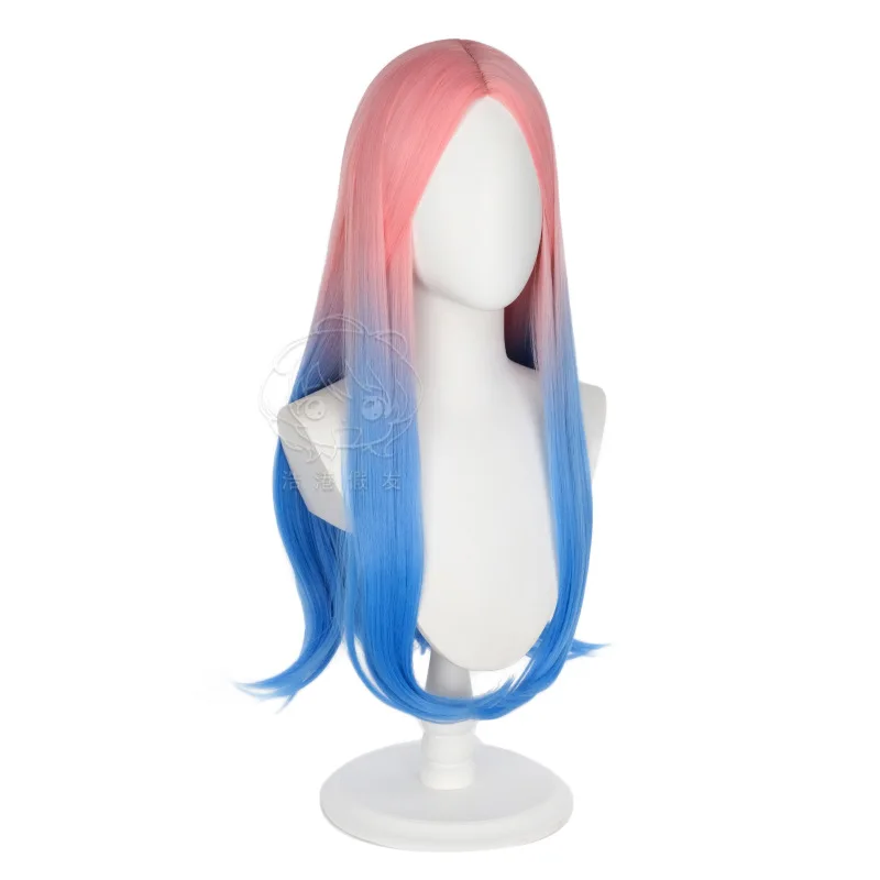 Anime Alien Stage Cosplay Wigs Mizi 70cm Long Women Party Mizi Costume Wig Heat Resistant Synthetic Hair Simulated Scalp+Wig Cap