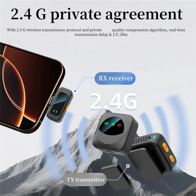 ไมโครโฟนไร้สายแบบหนีบปกเสื้อ ABZZ,360 °   การรับสัญญาณแบบรอบทิศทางและการลดเสียงรบกวนอัจฉริยะ แบบเสียบแล้วใช้งานได้ทันทีสำหรับพีซี/สำหรับไอโอเอส/สำหรับแอนดรอย