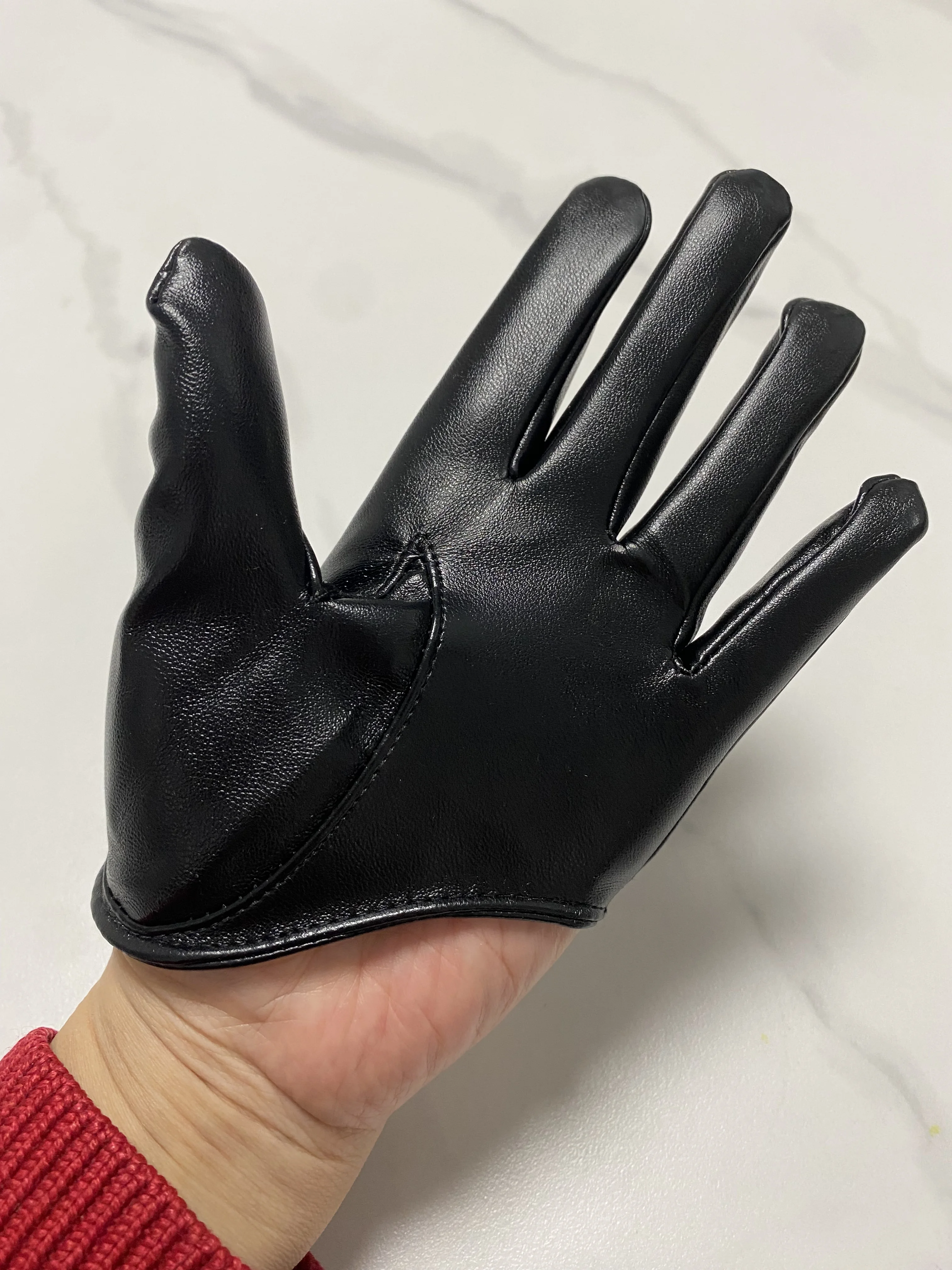 Männer Frauen kurzes Design Pu Leder halbe Palme Motorrad handschuhe männlich weiblich Leistung Tanz handschuhe r982