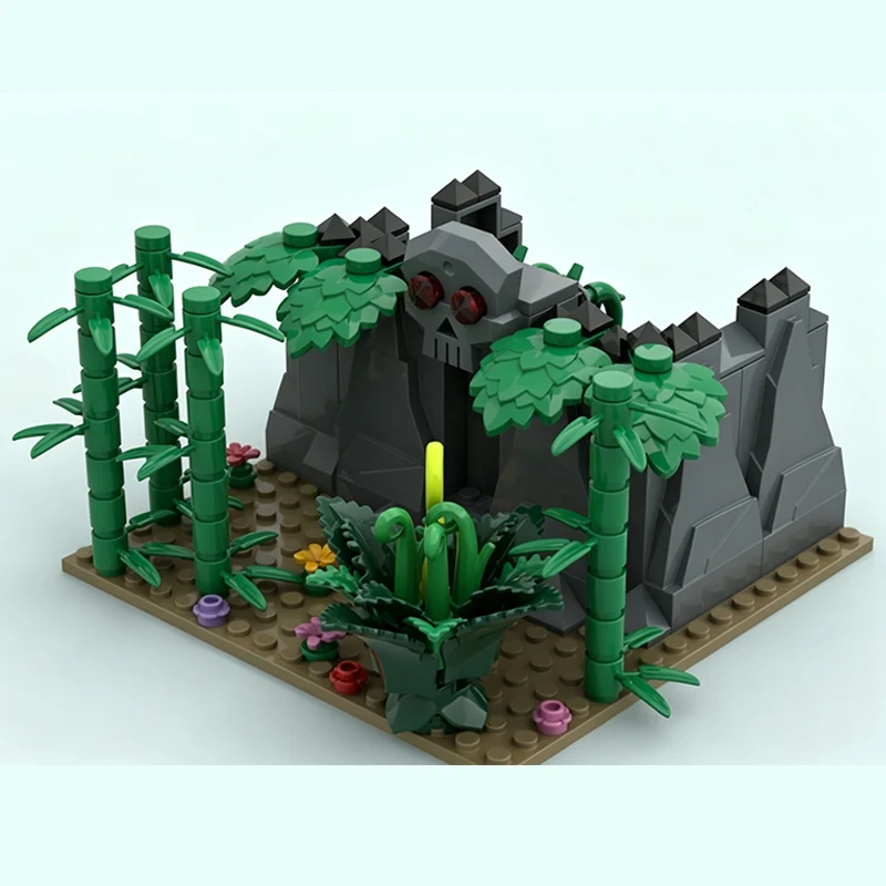 Medieval Castle Model MOC Building Bricks Pirate Island Cave Modular Technology Gifts Holiday Assemble Toys Suit Display