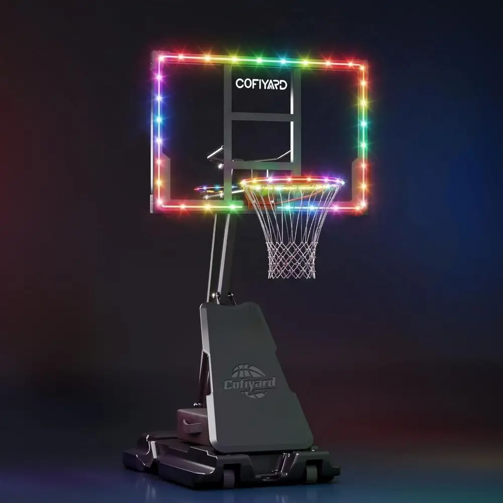

Portable Adjustable Outdoor Basketball Hoop with 44-54 Inch Shatterproof Backboard and Sandbag Stability