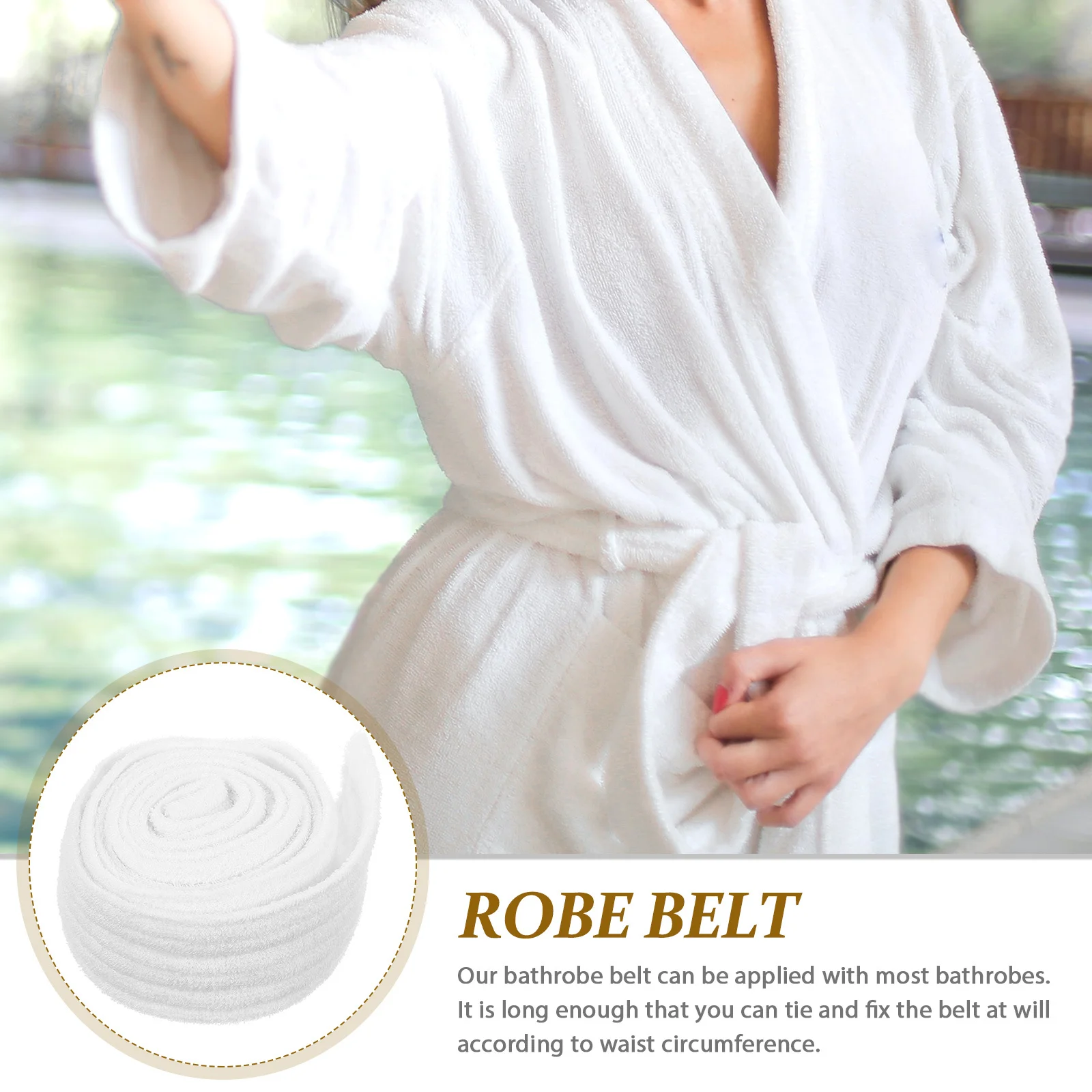 

2 шт., сменный ремень для халата, мягкий регулируемый поясной ремень для халата, подходит для отеля, прочный, удобный ремень для халата